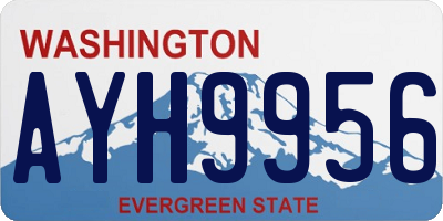 WA license plate AYH9956