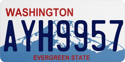 WA license plate AYH9957