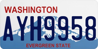 WA license plate AYH9958