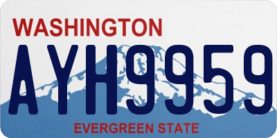 WA license plate AYH9959