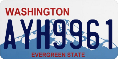 WA license plate AYH9961