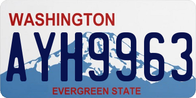 WA license plate AYH9963