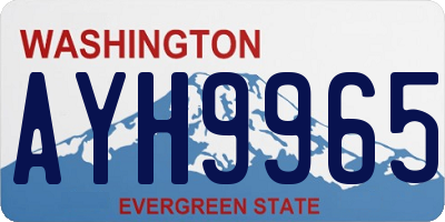 WA license plate AYH9965