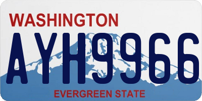 WA license plate AYH9966