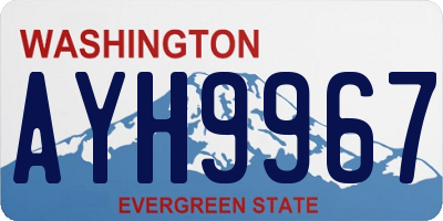 WA license plate AYH9967