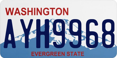 WA license plate AYH9968