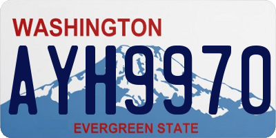 WA license plate AYH9970