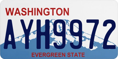 WA license plate AYH9972
