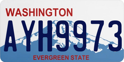 WA license plate AYH9973