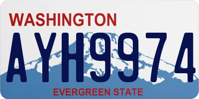 WA license plate AYH9974