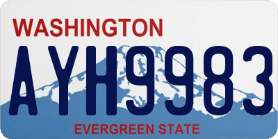 WA license plate AYH9983