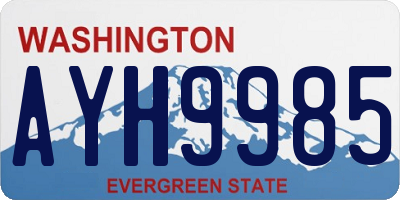 WA license plate AYH9985