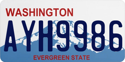 WA license plate AYH9986