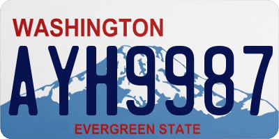 WA license plate AYH9987