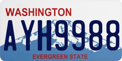 WA license plate AYH9988