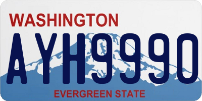 WA license plate AYH9990
