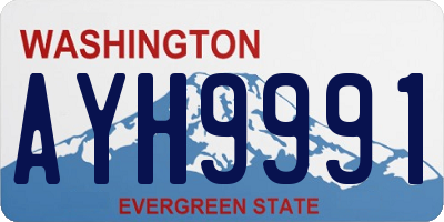 WA license plate AYH9991