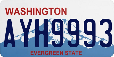 WA license plate AYH9993