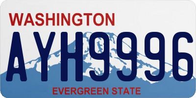 WA license plate AYH9996