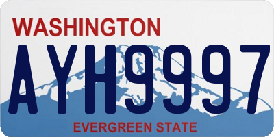 WA license plate AYH9997