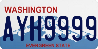 WA license plate AYH9999