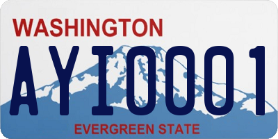 WA license plate AYI0001