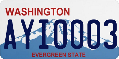 WA license plate AYI0003