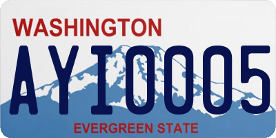 WA license plate AYI0005