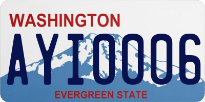 WA license plate AYI0006