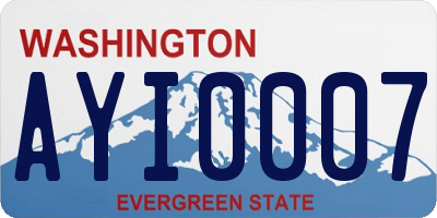 WA license plate AYI0007