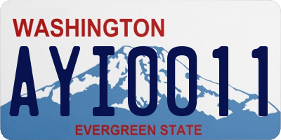 WA license plate AYI0011
