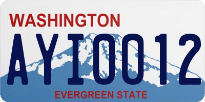 WA license plate AYI0012