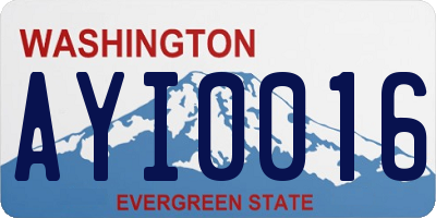 WA license plate AYI0016