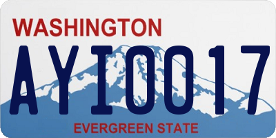WA license plate AYI0017