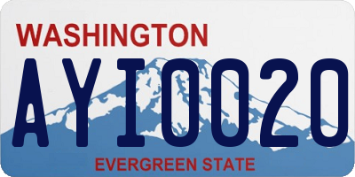 WA license plate AYI0020