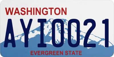 WA license plate AYI0021