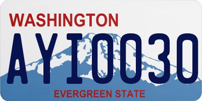 WA license plate AYI0030