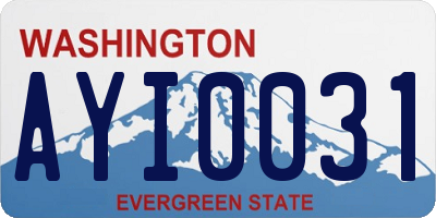 WA license plate AYI0031