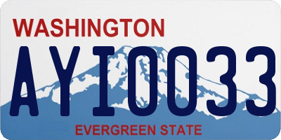 WA license plate AYI0033