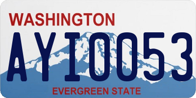 WA license plate AYI0053