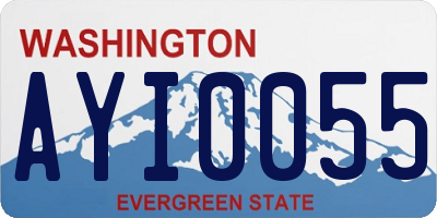 WA license plate AYI0055