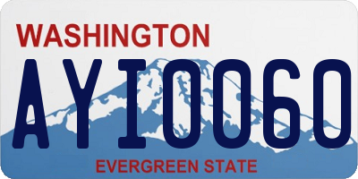 WA license plate AYI0060