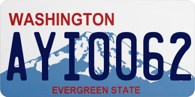 WA license plate AYI0062