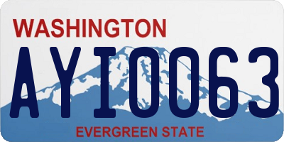 WA license plate AYI0063