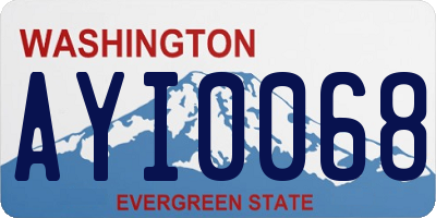WA license plate AYI0068