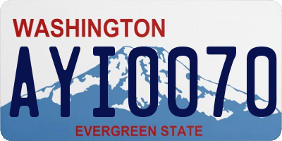 WA license plate AYI0070