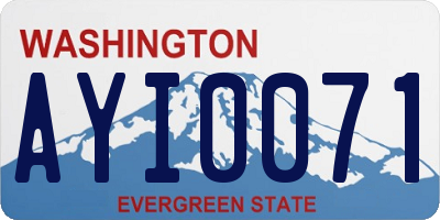 WA license plate AYI0071