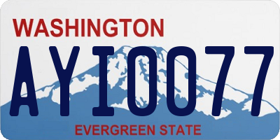 WA license plate AYI0077