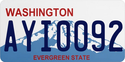 WA license plate AYI0092