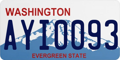 WA license plate AYI0093
